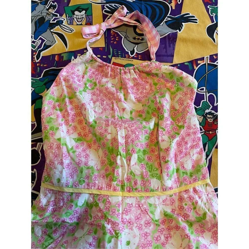 Vintage Lilly Pulitzer size 4 halter floral butterfly dress - vintage VTG Y2K gi - Picture 4 of 6